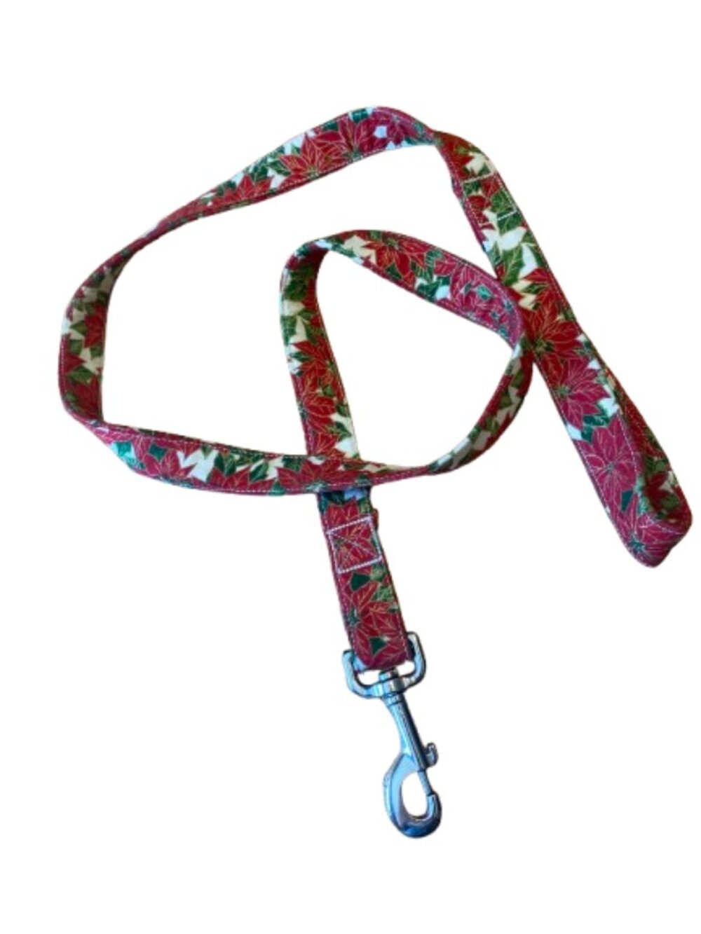 Christmas Dog Leash Poinsettia Print 50"